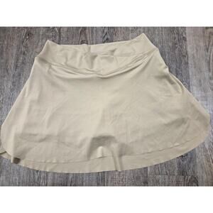 Laundry by Shelli Segal Los Angeles Beige Gold Large Skirt Skort Athletic